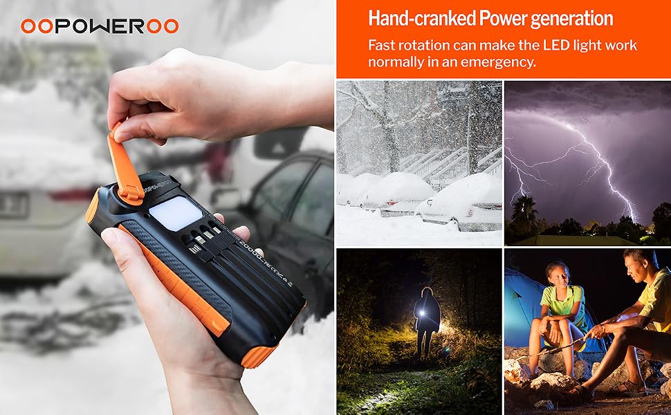 OOPOWEROO Hand-Cranked Power Bank