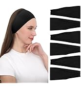 RITOPER Black Workout Head Bands for Women's Hair, Buttery Soft Non Slip Wide Black Headbands Hai...