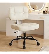 DUMOS Home Office Desk Chair - Ergonomic Armless PU Leather Computer Rolling Task Chair,with Comf...