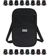 Peicees Neck Wallet, RFID Blocking Passport Holder, Easy to Conceal Travel Pouch, Black