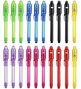 DazSpirit 20PCS Invisible Ink Pens with UV Light Party Bag Fillers for Boys and Girls, Magic Pen ...