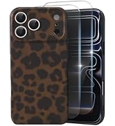 MYY Compatible with iPhone 17 Pro Case, with 2 Screen Protector,Amber Leopard Full Camera Protect...