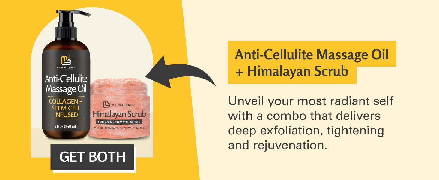 anti cellulite oil and himalayan scrub