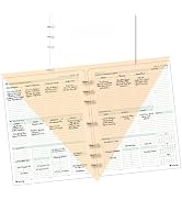 Planner Pad 7 Hole Loose Leaf 3-Tier Funnel Down 12 Month Large Size Organizer, July 2026 – June ...