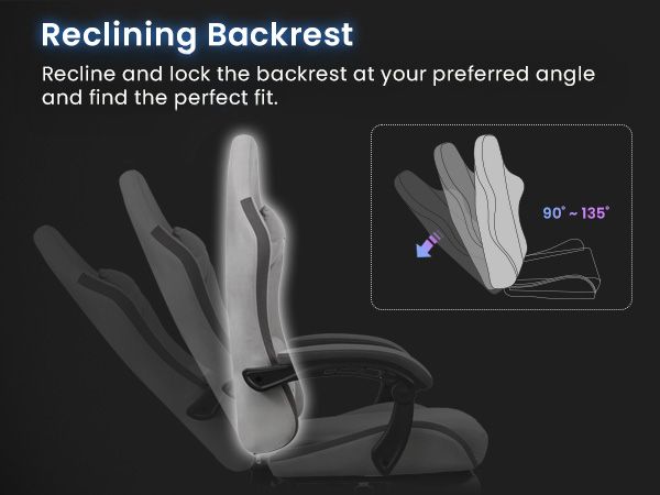 Ergonomic grey gaming chair with lumbar support swivel home office computer desk