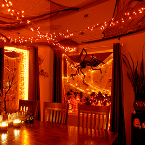 orange lights indoor decorations