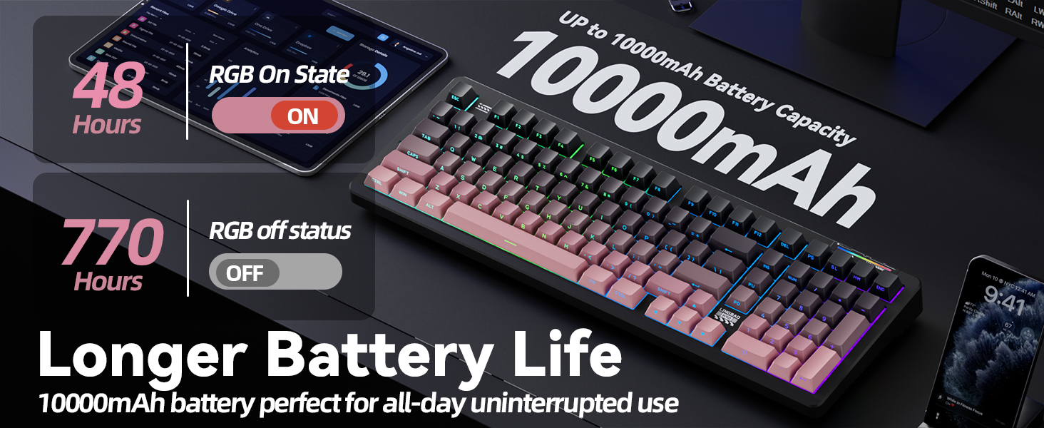 mechanical gaming keyboard wireless rechargeable pc computer gaming keyboard creamy sounding