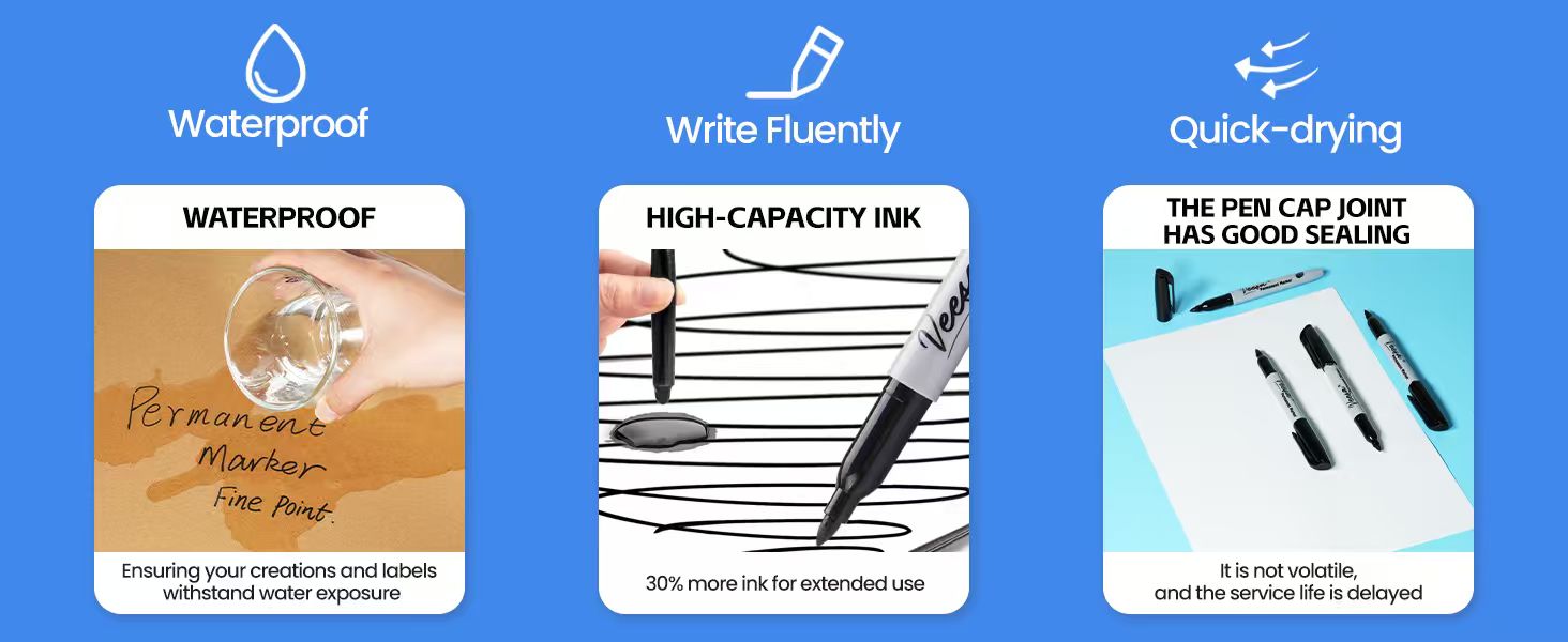 water-proof, qiuck drying, smooth writing