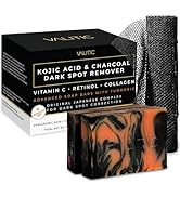 VALITIC Charcoal Kojic Acid Turmeric Black Soap Bar Dark Spot Remover for Body or Face Wash - 2 P...