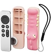 Silicone Apple TV Remote Case with AirTag Case Compatible with Apple TV 4K 2021,2022 Remote,Shock...