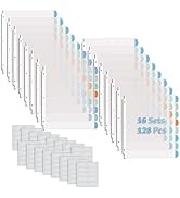 Binditek 128 Pcs/16 Set Heavyduty Clear Sheet Protectors with 8 Tabs, Sturdy Binder Sheet Protect...