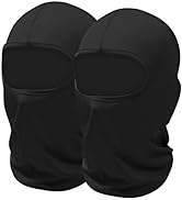 SHEVERCH 2 Pack Black Ski Mask Balaclava Face Cover for Men Women Sun UV Protection Windproof Lig...