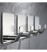Taozun Self Adhesive Hooks – 4 Packs Towel Hook Bathroom Coat Hook Robe Hooks Brushed Sticky Hook...