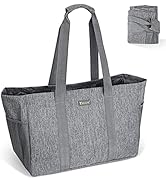 BALEINE Soft 9 Gallon Extra Large Utility Tote, Foldable Reusable Storage Bag (Winter Gray)
