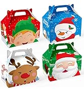 4 Design 3D Christmas Treat Boxes, 12Pcs 3D Christmas Goody Gift Boxes for Holiday Xmas Presents,...