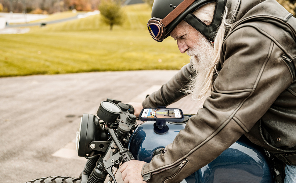 magnetic phone holder for motorcycle tank