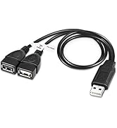 ELECTOP USB 2.0 Female to Male Splitter Cable, USB A Male to Dual USB Female Jack Y Splitter Char...