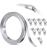 Steelsoft 304 Stainless Steel Hose Clamp Assortment Kit DIY, Cut-To-Fit 12 FT Metal Strap+8 Stron...
