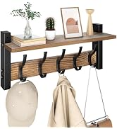 Optish Coat Rack Wall Mount with Shelf, 17.1 Inch Coat Hanger Walls Mounted, Hat Rack for Walls, ...