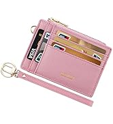 Wikavanli Women Slim Rfid Blocking Credit Card Case Holder Wristlet Zip ID Case Wallet Small Comp...