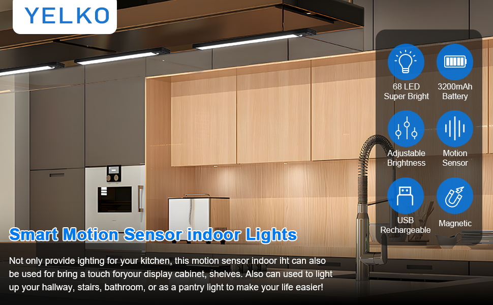 Smart Motion Sensor Indoor lights Rechargeable