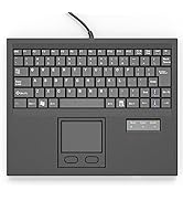 E-SDS Waterproof Industrial Keyboard with Touchpad Wired Compact Portable, Black