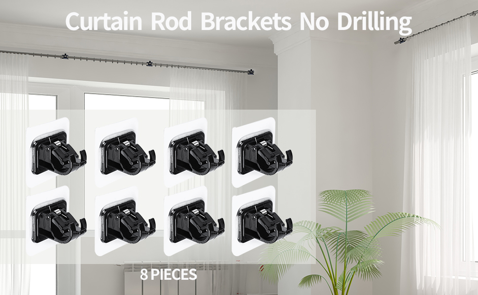 Curtain Rod Brackets No Drilling