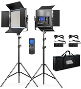 Pixel K80 Bi Color Photography Lighting with Remote, 2-Pack 45W 3200K-5600K Dimmable LED Video Li...