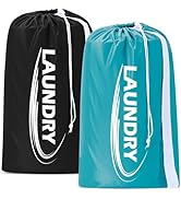 Sylfairy 2 Pack XL Laundry Bag with Strap,Heavy Duty Travel Laundry Bag,Rip-Stop Dirty Clothes Sh...