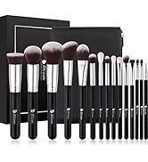 DUcare Makeup Brushes set 15 Piece Makeup Brush Set with Bag Kabuki Foundation Blending Blush Eye...
