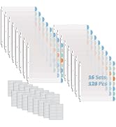 Binditek 128 Pcs/16 Set Heavyduty Clear Sheet Protectors with 8 Tabs, Sturdy Binder Sheet Protect...