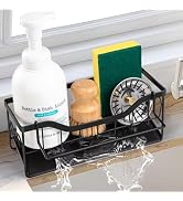 Sinnsally Sponge Holder for Kitchen Sink Caddy,Dish Soap Holder for Countertop,Kitchen Sink Organ...