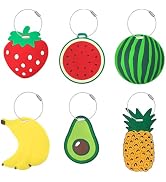 Mziart Cute Fruit Luggage Tags for Suitcases, 6 Pack Travel Bag Tags for Luggage with Name ID Car...