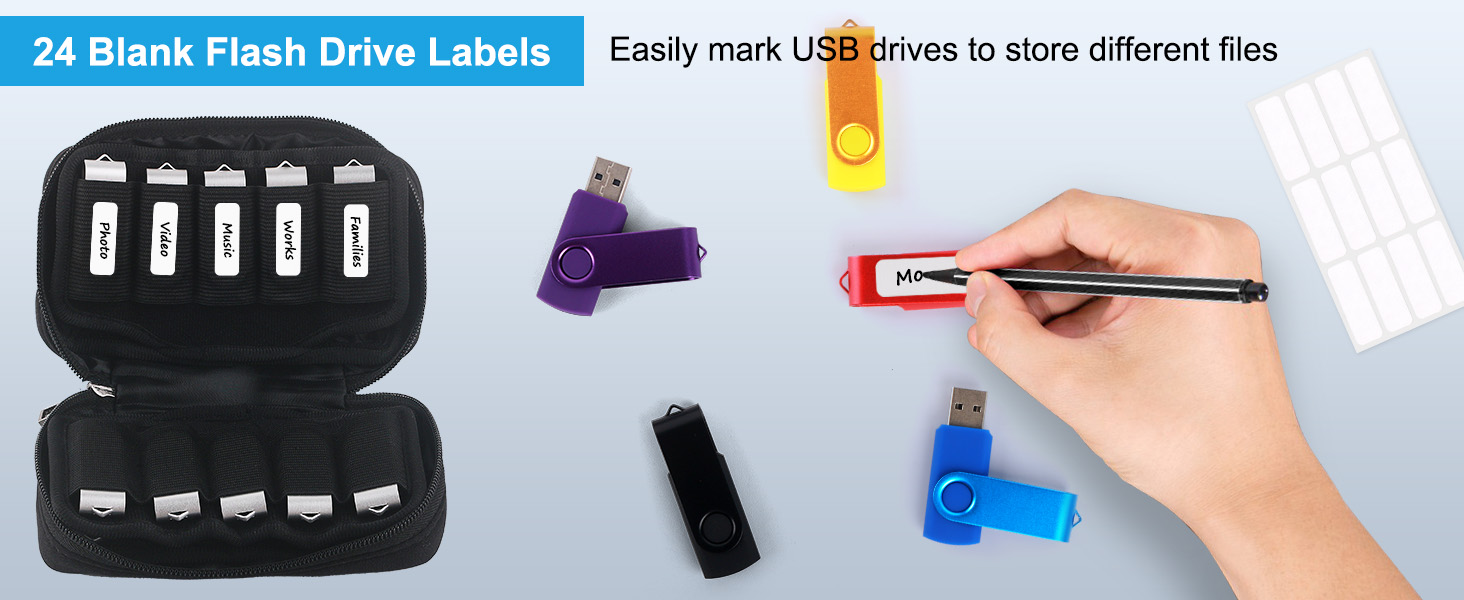24 Flash Drive Labels
