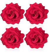 Atoden Red Rose Hair Clip, Flower Rose Clips for Hair, Hawaiian Floral Hair Pins Rose Flower Broo...