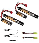 VICMILE 3300mAh Airsoft Battery 11.1V Nunchuck Battery with Dean-Style T Plug and Mini Tamiya Cab...