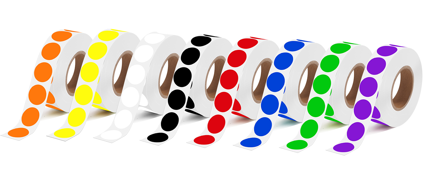 0.5 inch color dot stickers