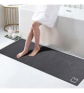 RUERYA Dark Grey Bath Mat 17" x 59" Extra Long Bathroom Mat Large Fast Dry Super Absorbent Non-Sl...