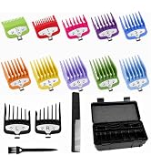 12 Pack Professional Hair Clipper Guards Cutting Guides, Coded Cutting Guides 1/16” to 1in” Compa...