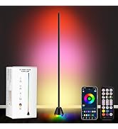 NAHIPO Smart RGB LED Corner Floor Lamp - Music Sync & Color Changing Ambience Light, 16 Million H...