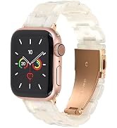 MAIRUI Resin Watch Bands Compatible with Apple Watch iWatch Wristband for Women Men Dressy Link R...