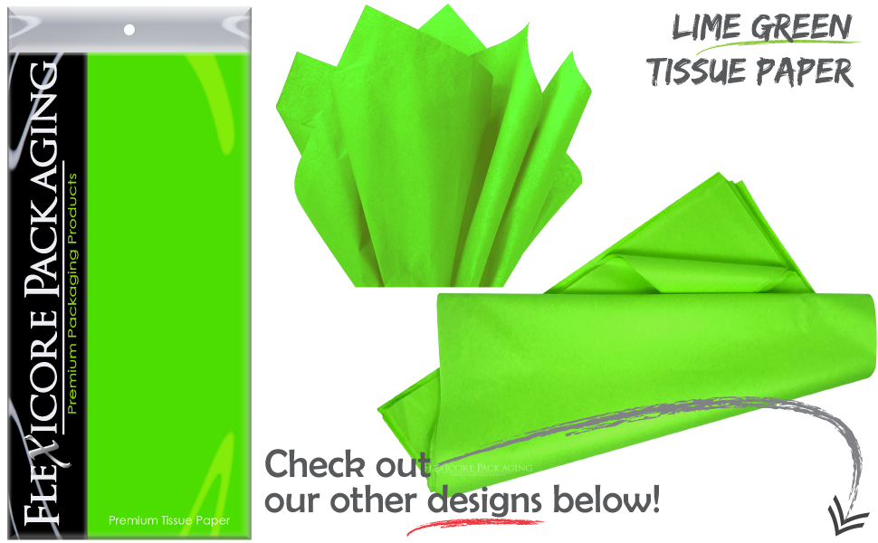 lime green citrus bright solid gift wrap paper tissue sheets art diy craft tassel garland pom pom