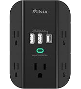 Outlet Extender with USB C - Surge Protector with 5 Outlet Splitter (3 Side) and 3 USB Charger, 1...