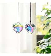 H&D HYALINE & DORA 2PCS 50mm Suncatcher Crystal Heart Prisms Hanging for Windows,AB Color Heart S...
