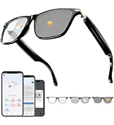 HAIXINDA AI Smart Glasses with ChatGPT, Bluetooth Glasses for Women & Men, Free App, AI Translati...
