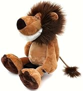 GUDVES Cartoon Lion Plush Toy - Soft Huggable Lion Stuffed Animal, Cute Wildlife Zoo, Lifelike St...