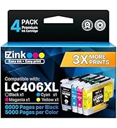E-Z Ink LC406XL LC406 Ink Cartridges for Brother Printer Replacement for LC406 XL LC406XL for Bro...