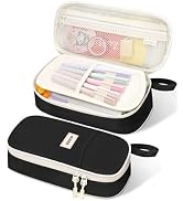 SUNEE Cute Pencil Case, Aesthetic Pen Pouch, Colored Large Pencil Bag with Zipper, Kawaii Station...