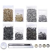 SEMINI Grommet Kit 800 Sets 3mm Gronmets Eyelets with 3 Pieces Install Tool Kit, 4 Colors