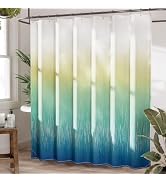 AmazerBath Shower Curtain, 72x72 Washable Cloth Green Blue Yellow Ombre Fairy Shower Curtains for...